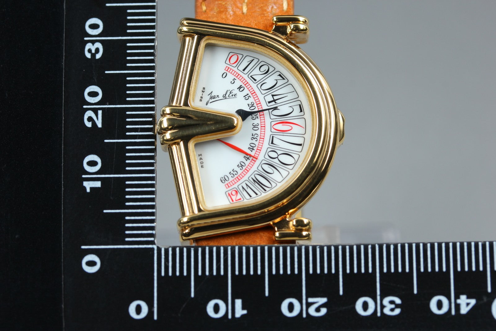 Jean d'eve Sectora Gold 25mm Gold Brown Women's Quartz Watch Vintage [Box]