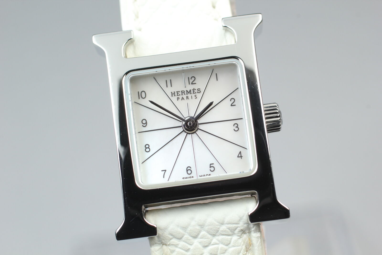 New Battery [N MINT Box] HERMES H Watch Mini HH1.110 Shell Quartz Woman's Watch