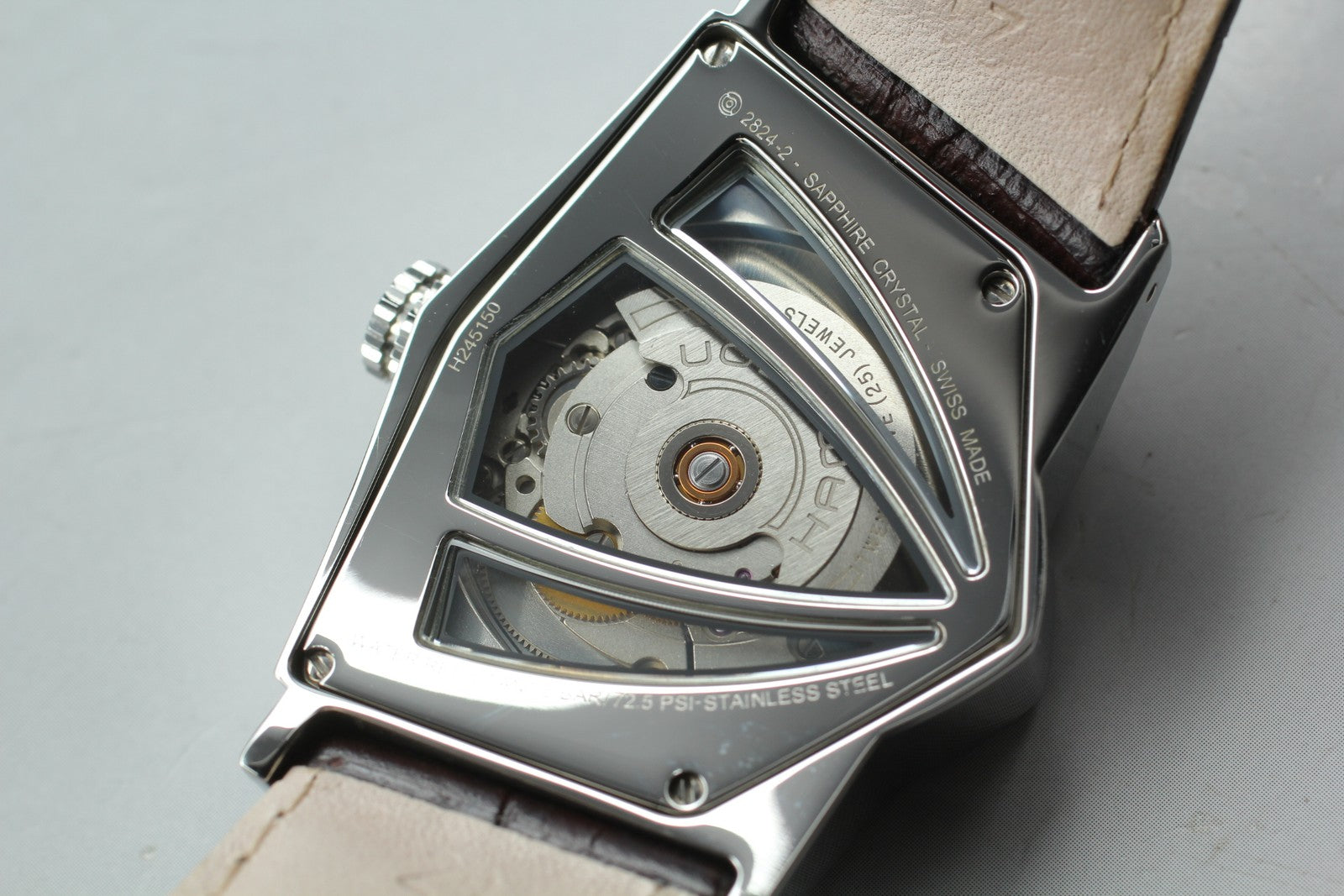 [Exc+5 Box] HAMILTON Ventura H245150 Automatic Brown Silver Men's Watch JAPAN