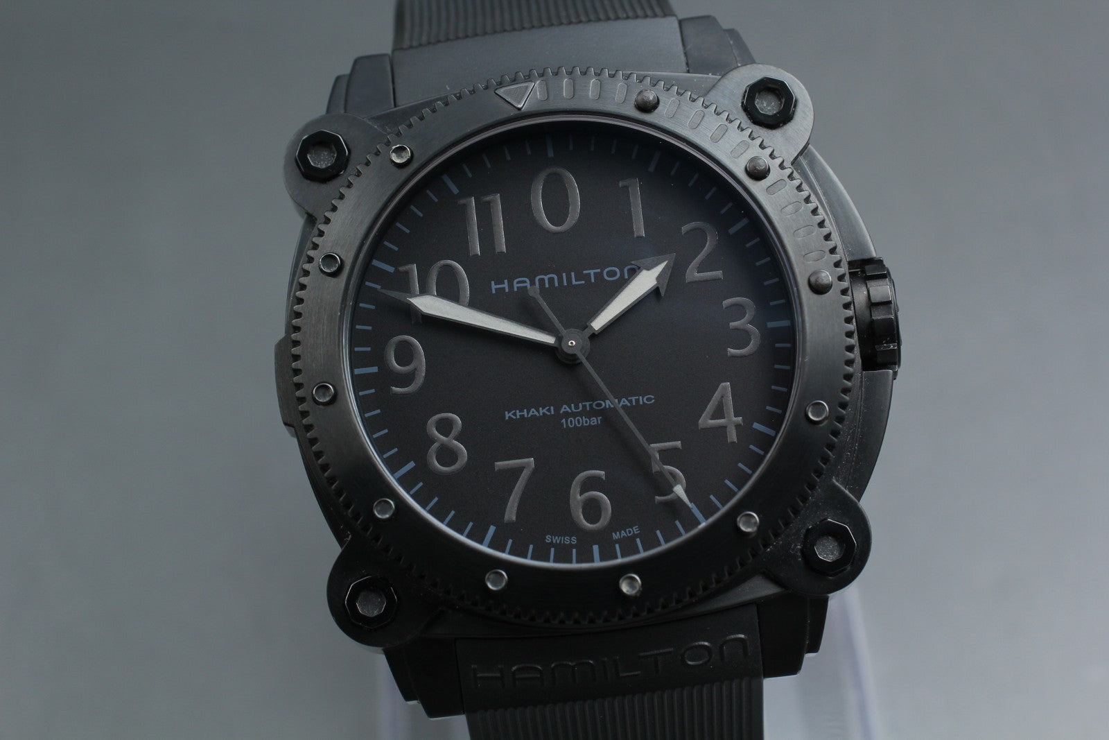Hamilton Khaki Navy Belowzero H785050 Black Automatic Men's Watch 46mm JAPAN Box