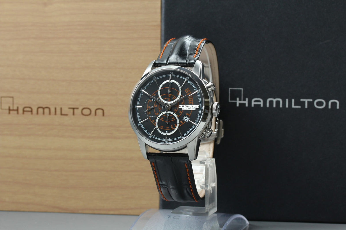 Hamilton Railroad Chronograph H406560 Automatic Black Men's Watch 43mm JAPAN box
