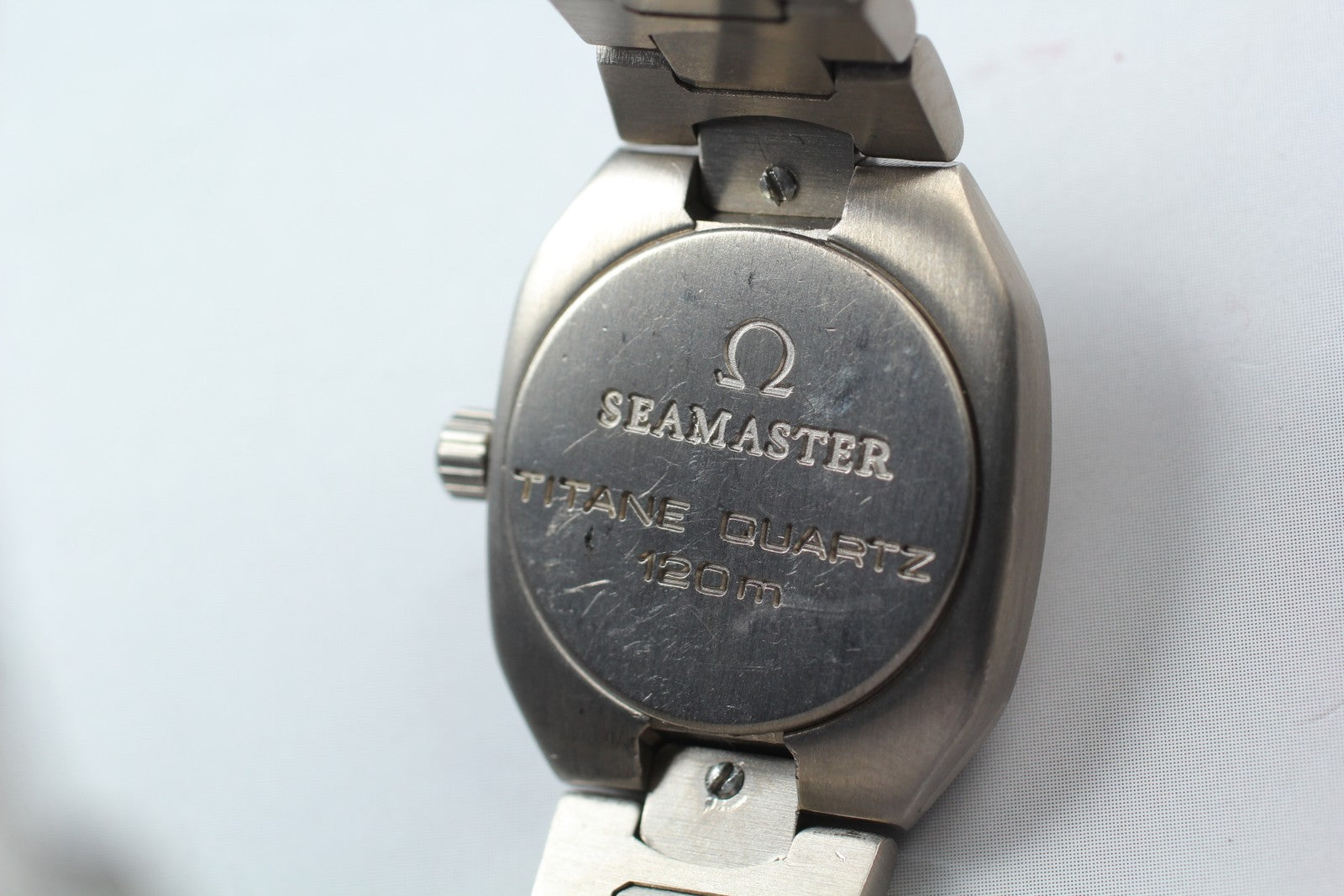 New Batt OMEGA Seamaster Polaris Titanium Cal.1450 Gray Women's Watch 22mm JAPAN