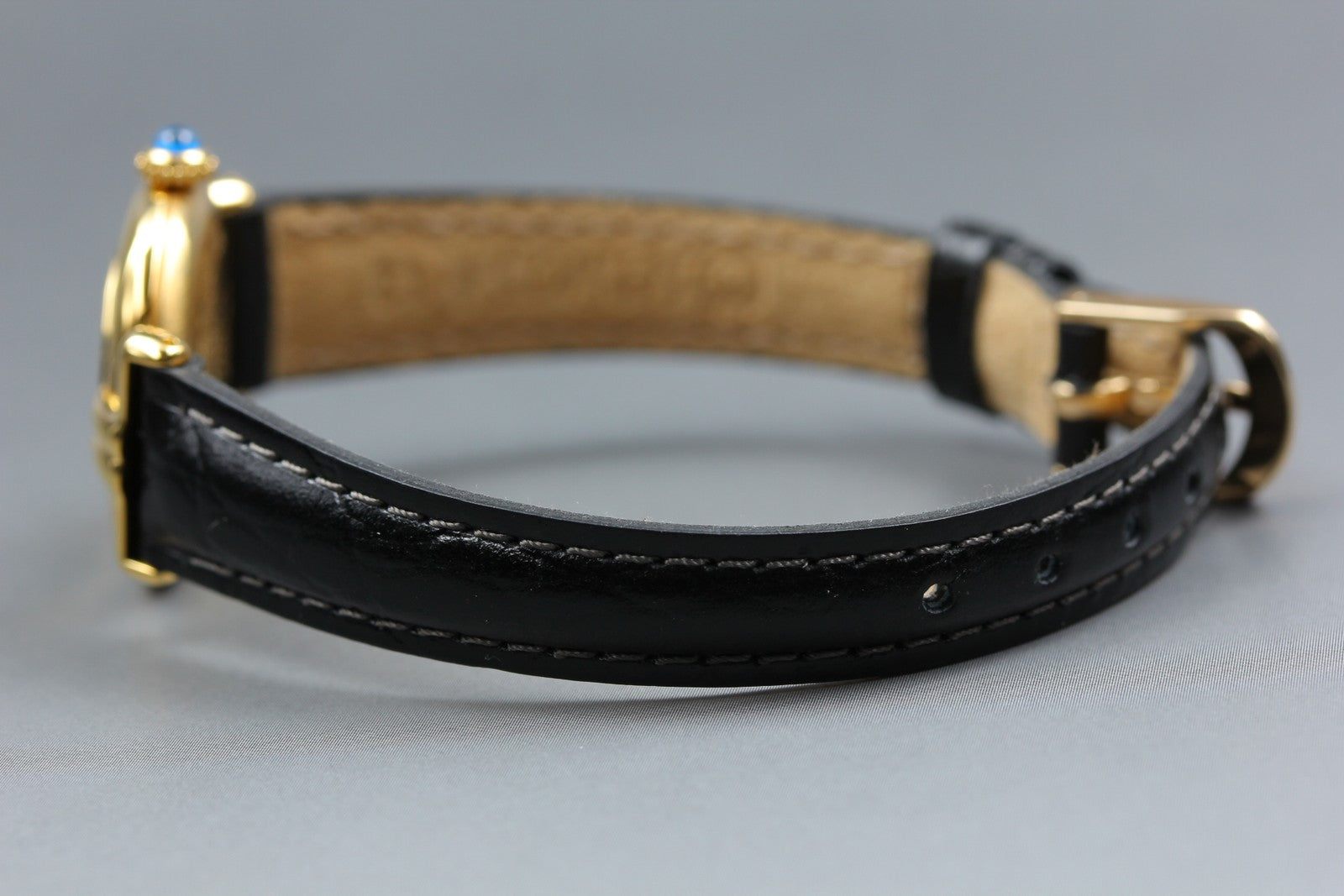 Cartier Must Colisee Vermeil 590002 Black Gold Women's Quartz Watch Vintage