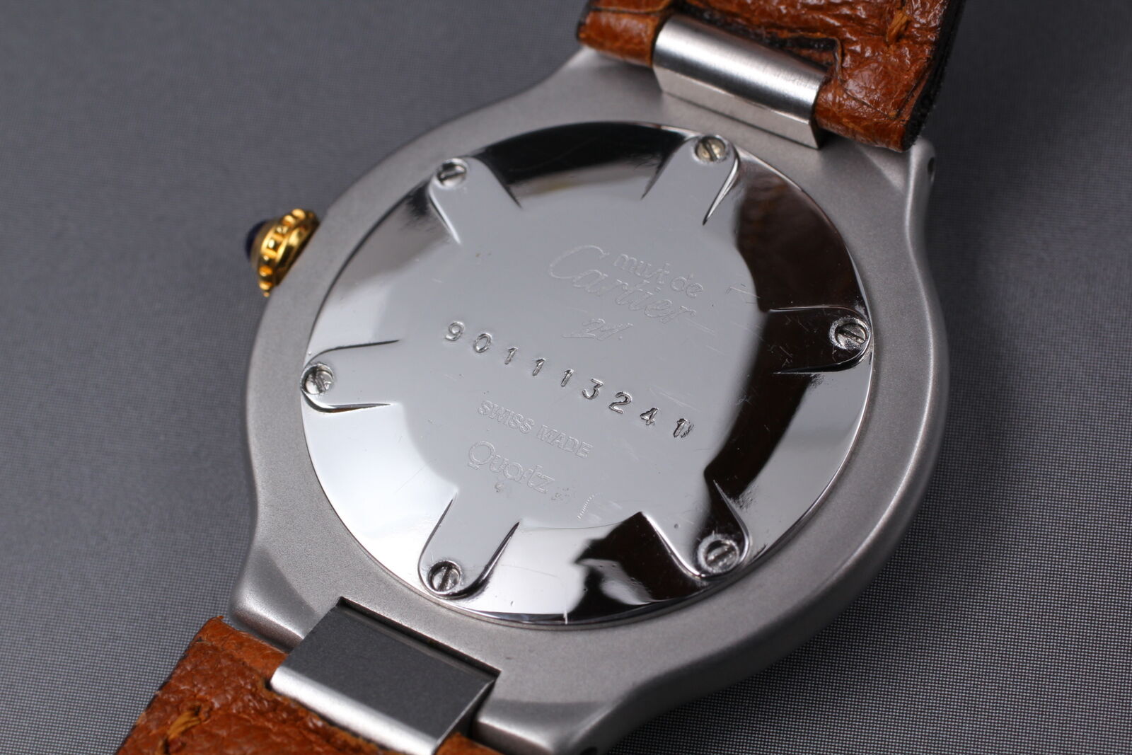 New Battery [Exc+5] Cartier Must de Cartier 21 31mm Unisex Quartz Watch JAPAN