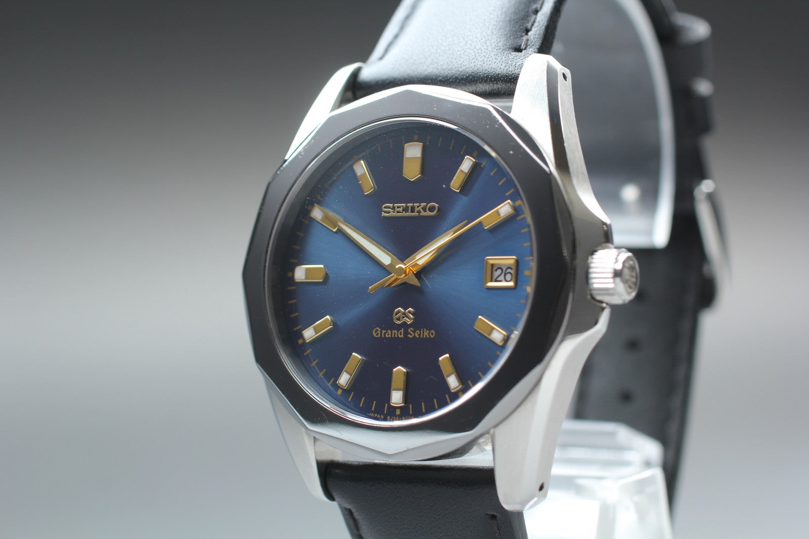 New Batt* SEIKO Grand Seiko 8J56-8000 SBGF003 Blue Quartz Men's Watch 36mm Exc+5