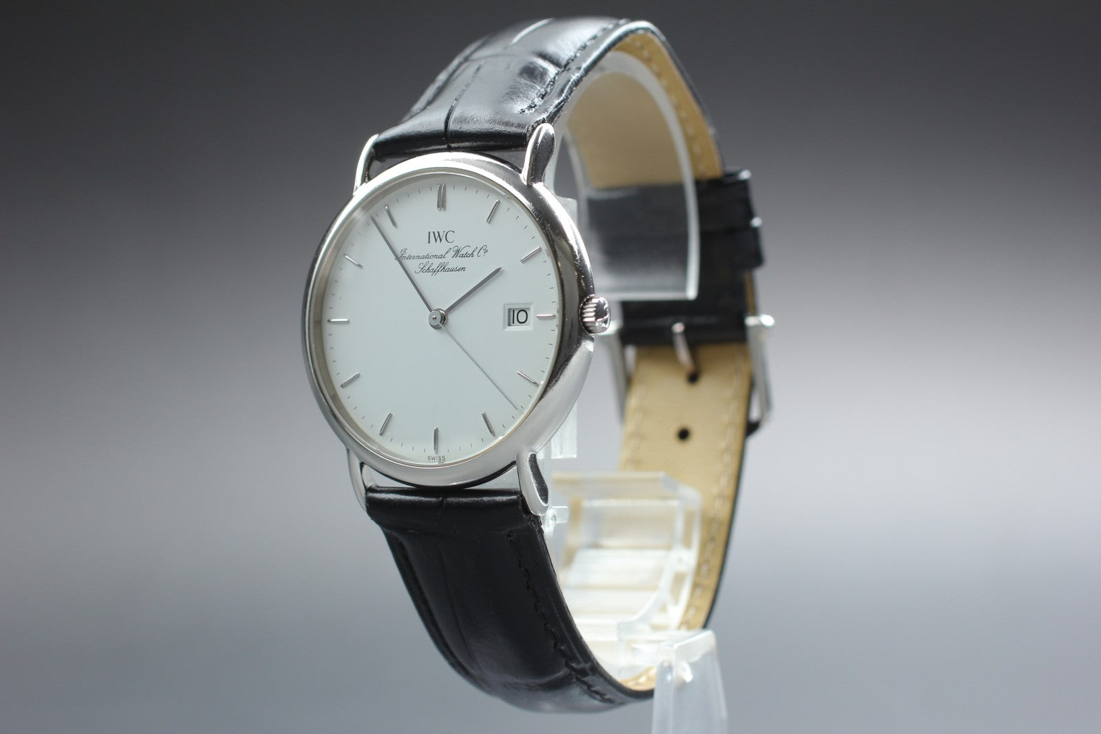 [Exc+5] IWC Portofino 3331 Cal.2210 33mm White Dial Date Quartz Men's Watch JP