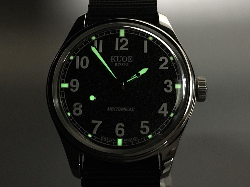 KUOE KYOTO OLD SMITH 90-002 35mm Black Automatic Men's Watch JAPAN [Box]