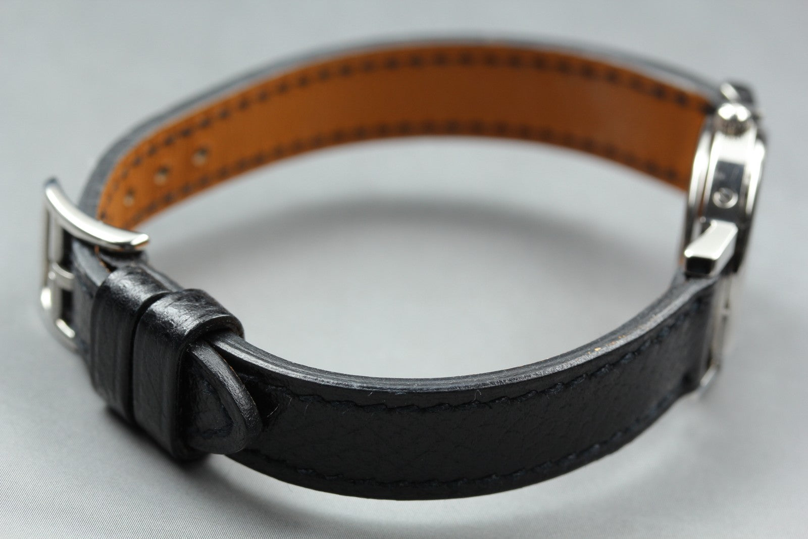 [Exc+5 Box] Hermes Clipper CL4.210 24mm "F" Silver Black Woman's Quartz Watch