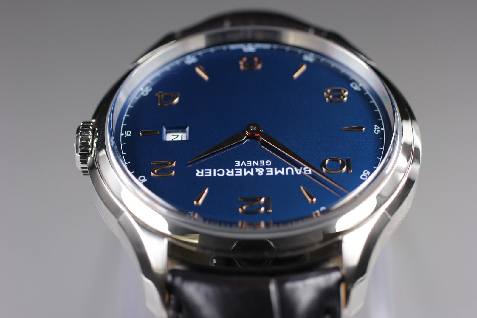 BAUME＆MERCIER Clifton 65846 Quartz Blue Dial Men's Watch 45mm JAPAN Box