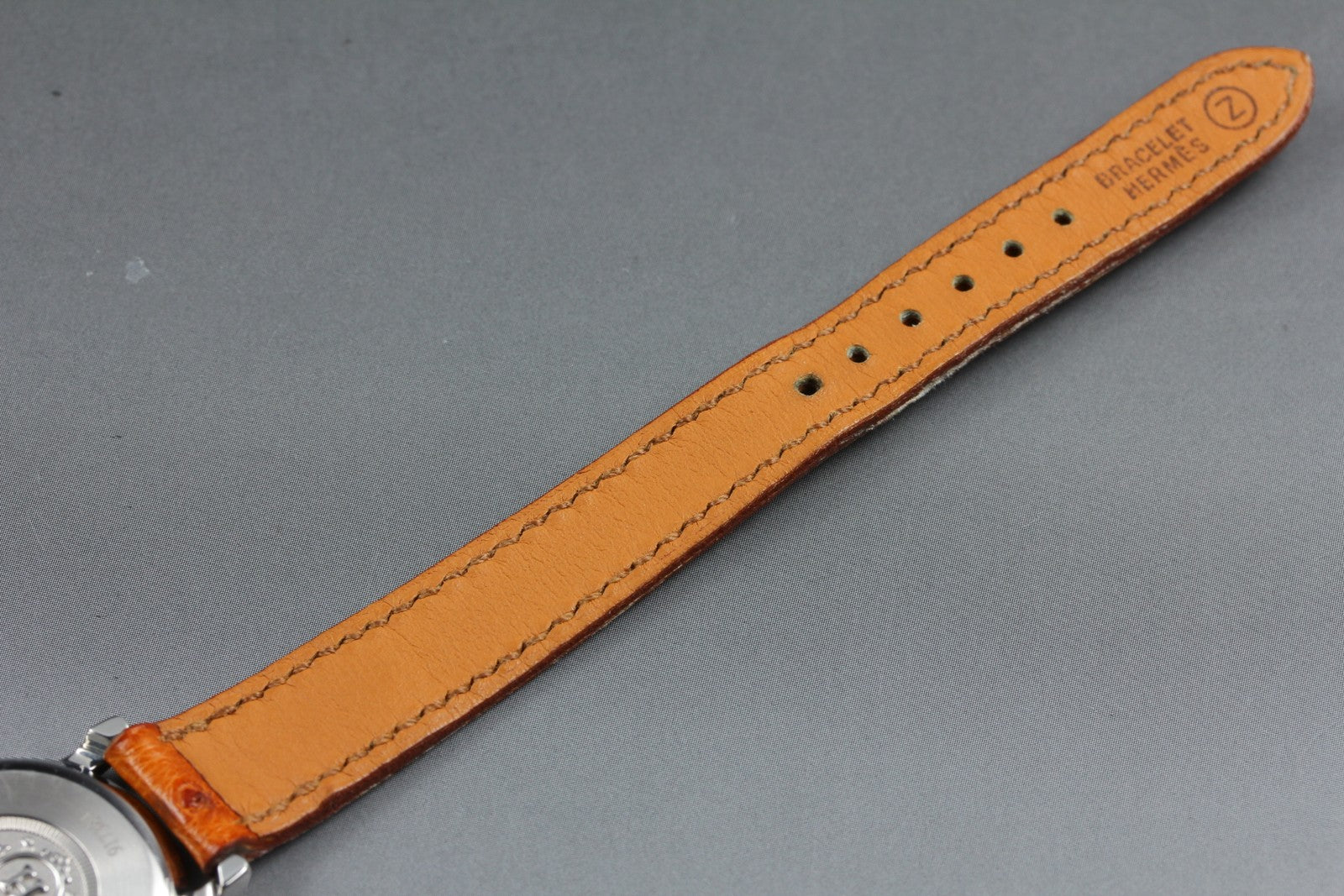 Vintage HERMES Sellier SE4.220 Gold Brown "Z" 24mm Woman's Quartz Watch