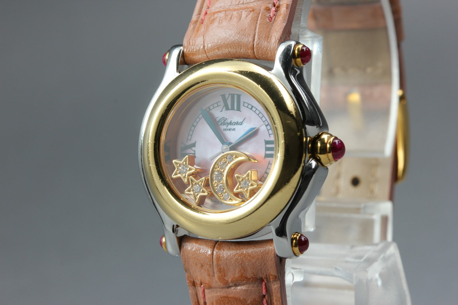 Chopard Happy Sport 27/8246-21 Moon Star Pink Dial Diamond Quartz Women’s Watch