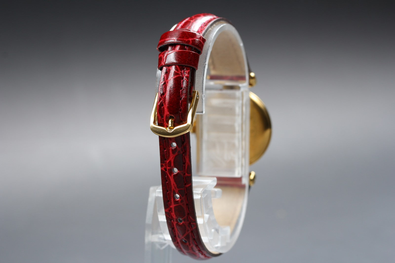Vintage Cartier Must Colisee Vermeil 590002 Red Ivory Dial Women's Quartz Watch