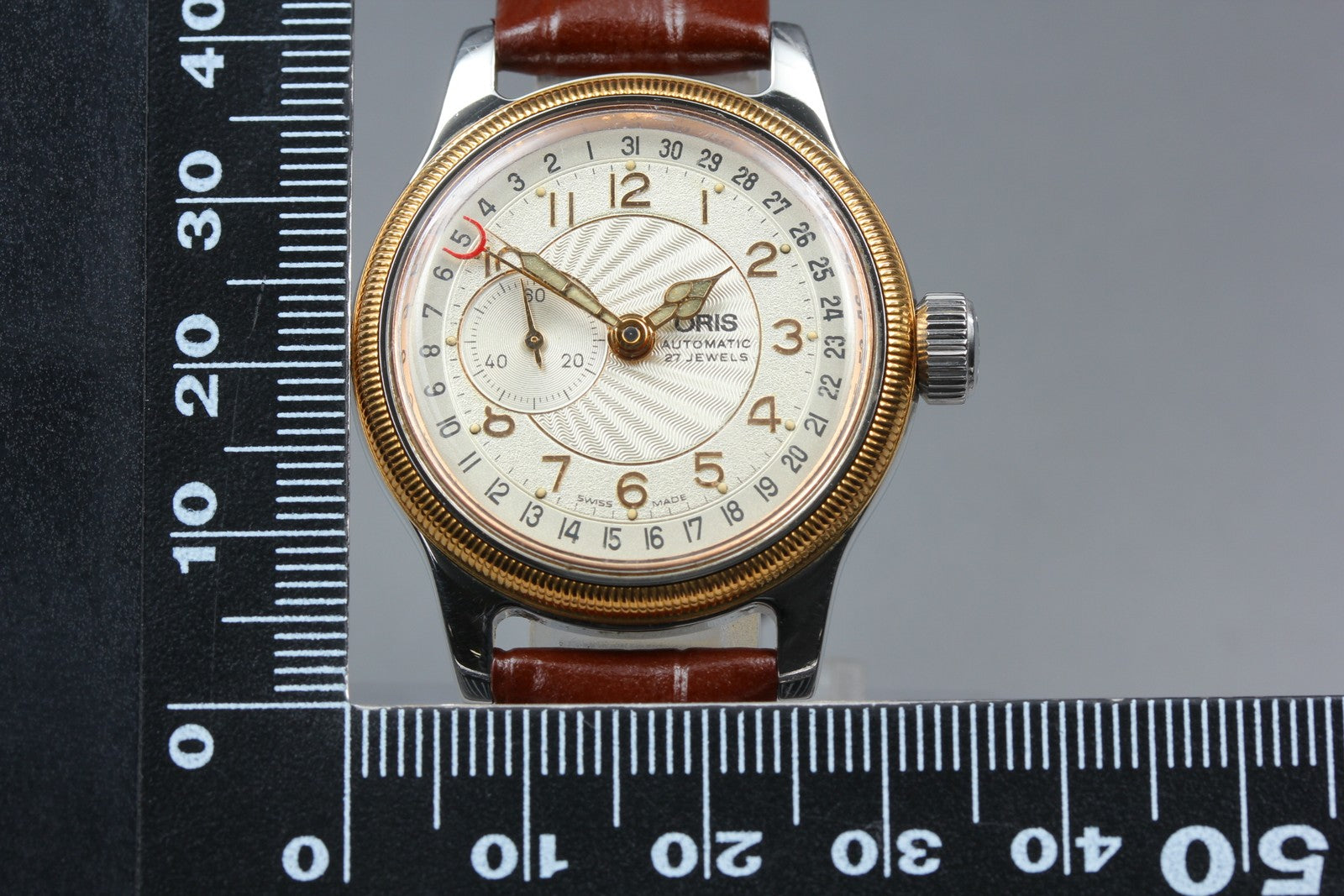 Vintage ORIS Big Crown Pointer Date 7462 Automatic Women's Watch 33mm JAPAN