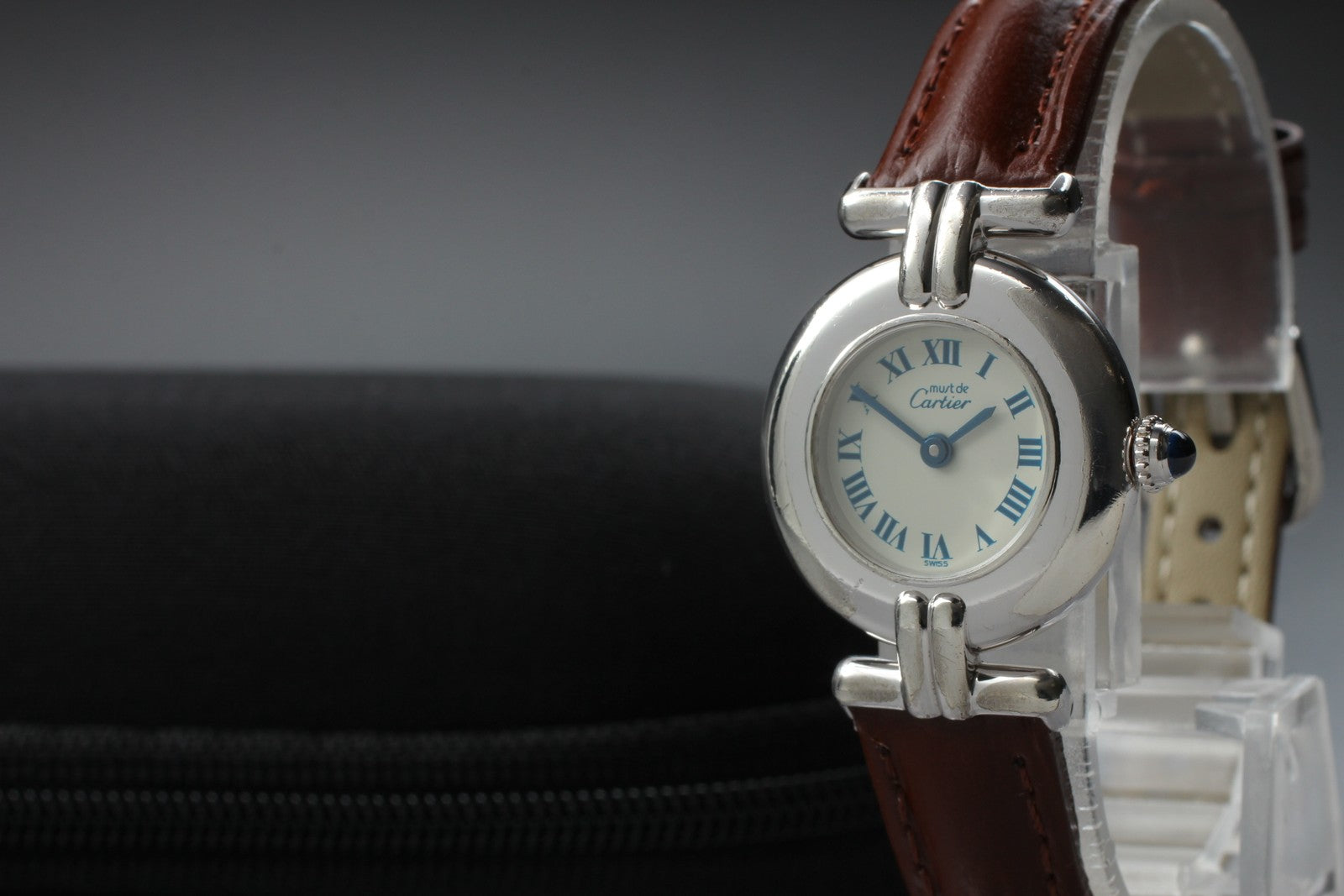 Vintage [Exc+4] Cartier Must Colisee Vermeil 690002 Silver Women's Quartz Watch