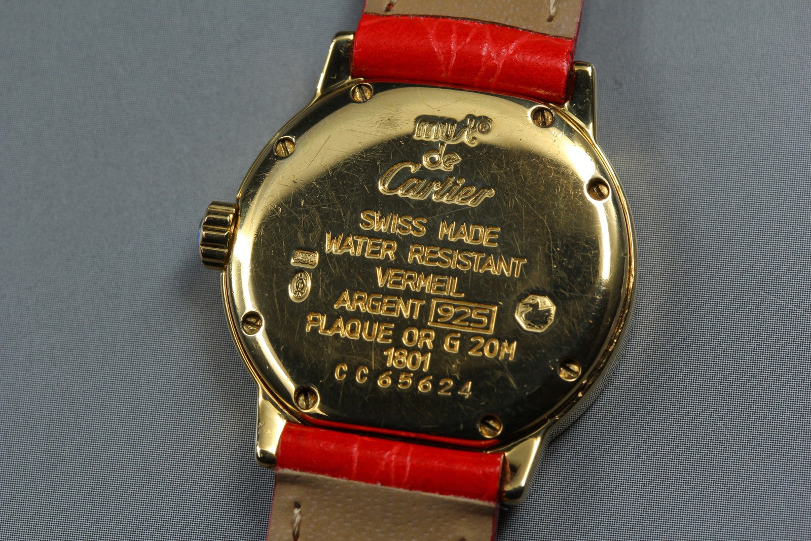 Vintage Cartier Must Ronde de Cartier 1801 Red Gold 27mm Women's Quartz Watch