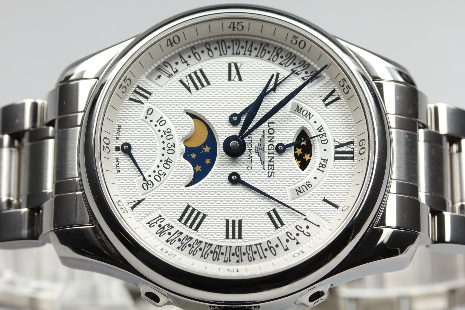 Polished Longines Master Collection Retrograde Moonphase L2.738.4 AT Men's Watch