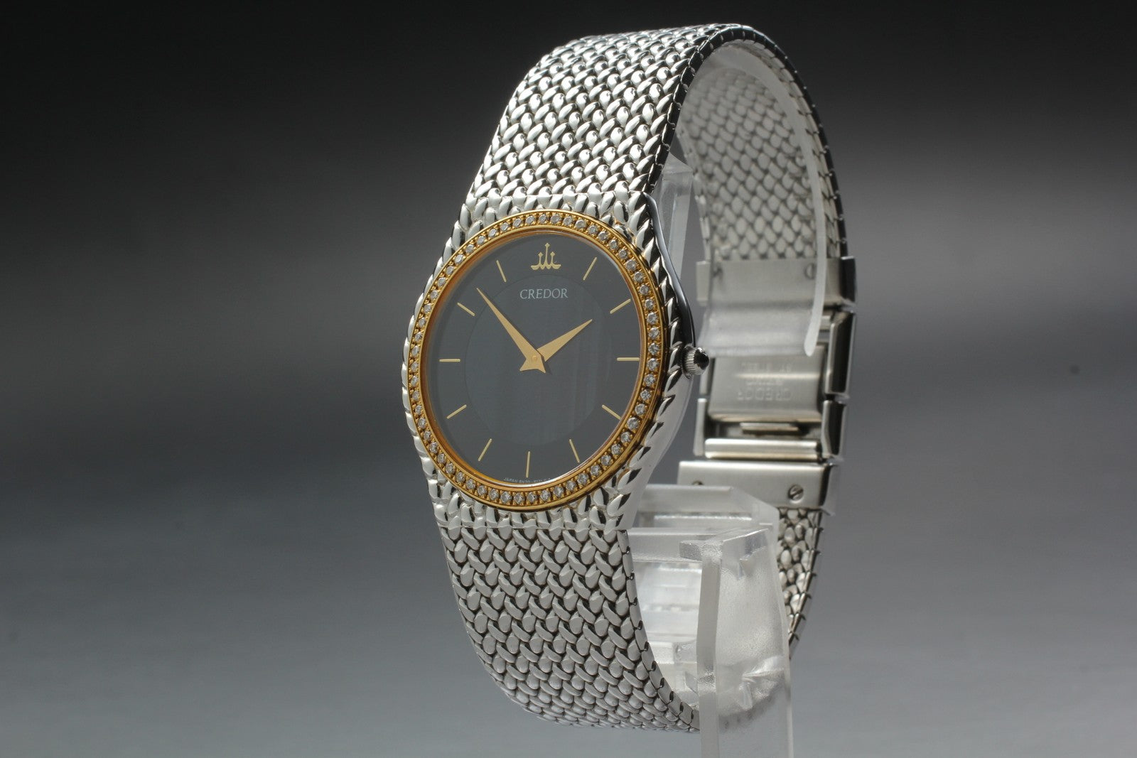[Near MINT-] SEIKO CREDOR 8N70-6140 31mm Diamond Unisex Quartz Watch JAPAN