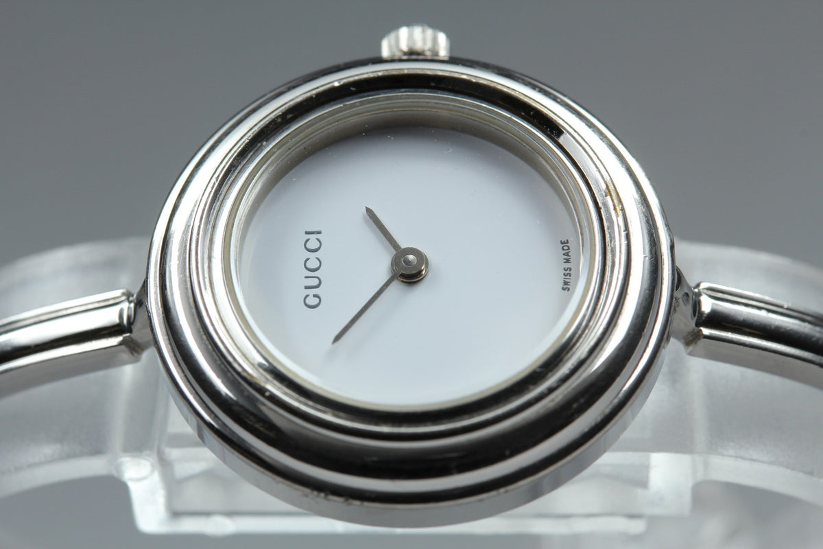 GUCCI Change Bezel 11/12.2L 12Color Quartz Silver Women's Watch 26mm JAPAN Box