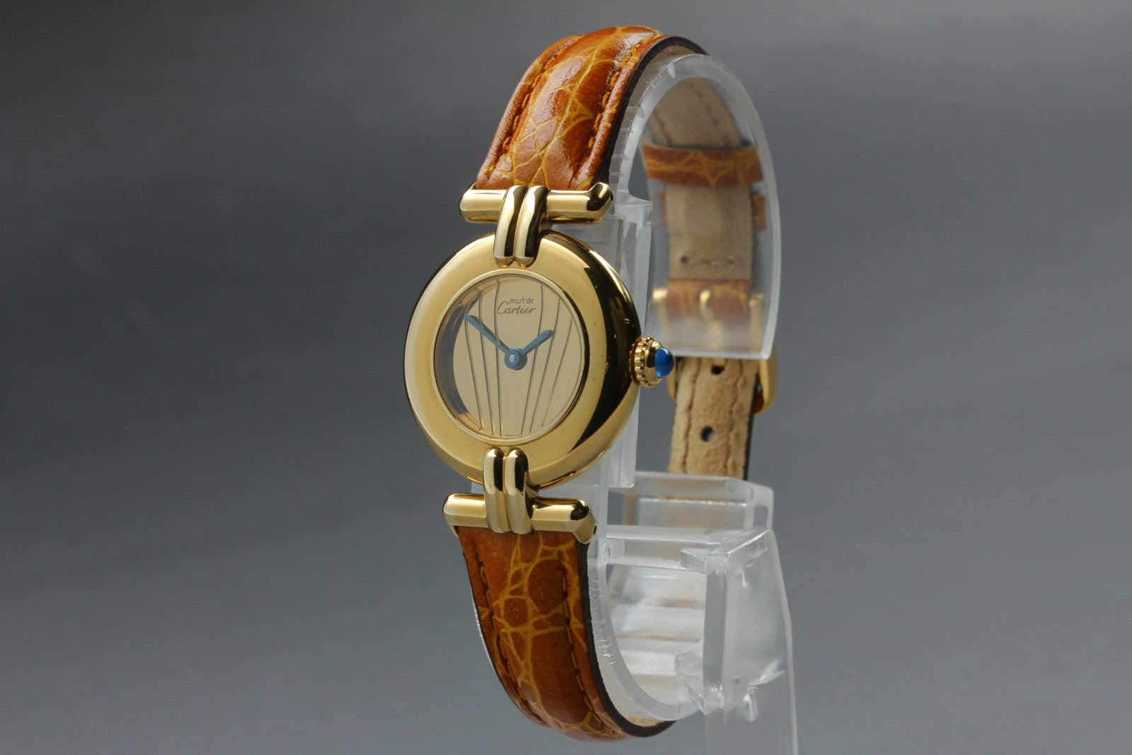Vintage [Near MINT-] Cartier Must Colisee Vermeil 590002 Gold Women's Qz Watch