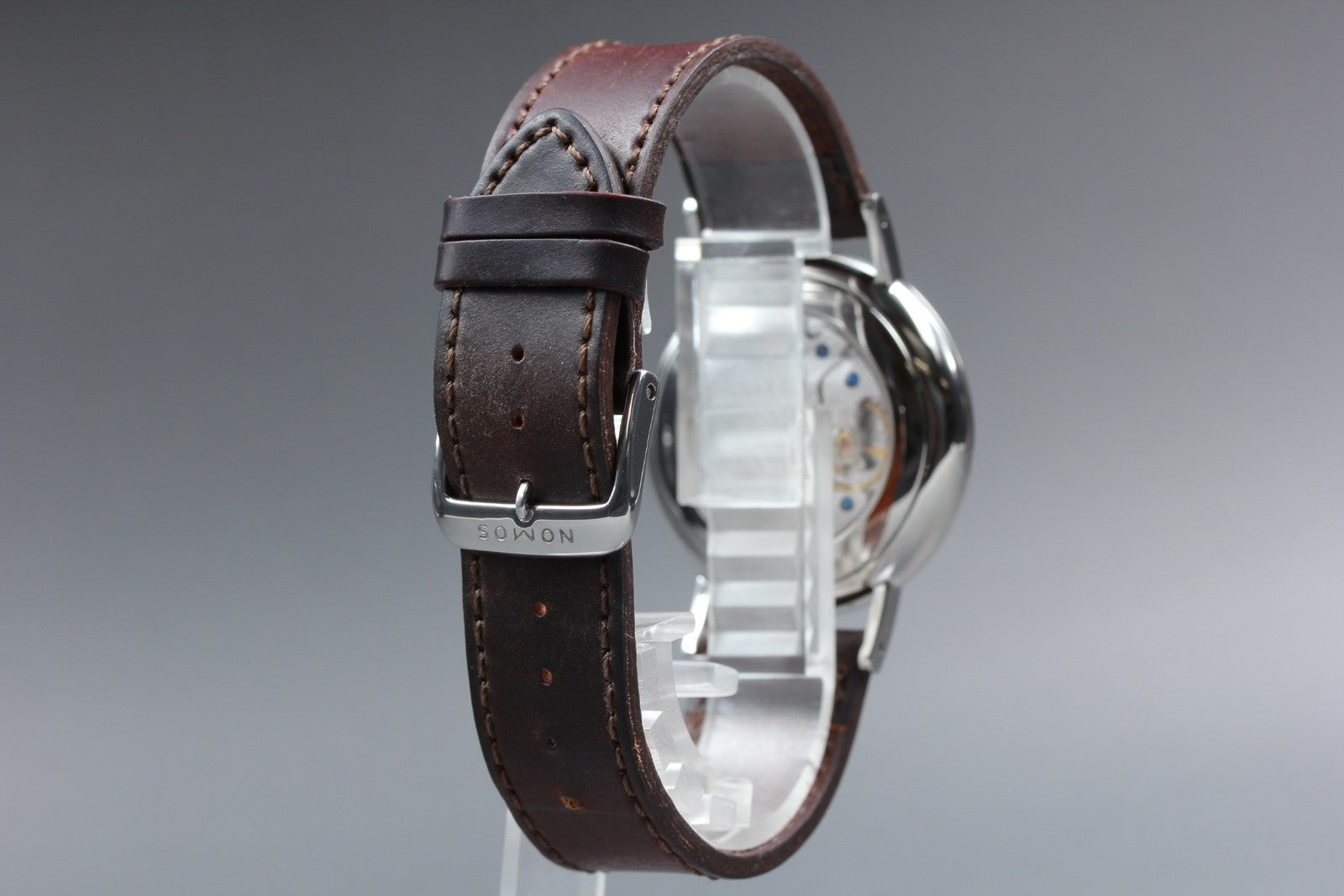 NOMOS GLASHÜTTE Ludwig 38 Small Second Manual Wind White Brown Men's Watch [Box]