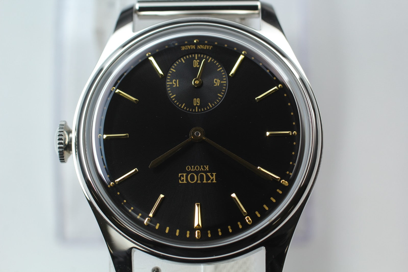 KUOE KYOTO OLD SMITH 90-001 34mm Silver Black Quartz Men's Watch JAPAN