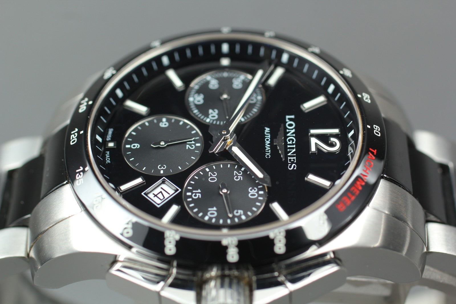LONGINES Conquest L2.744.4 Black Automatic Date Men's Watch 41mm JAPAN Box