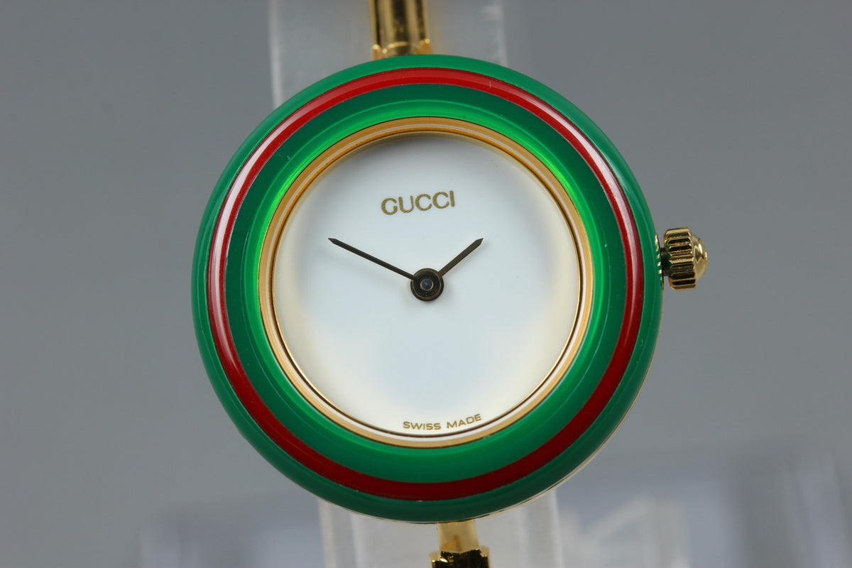 New Batt GUCCI Change Bezel 11/12.2 12Color Quartz Women's Watch 25mm JAPAN Box