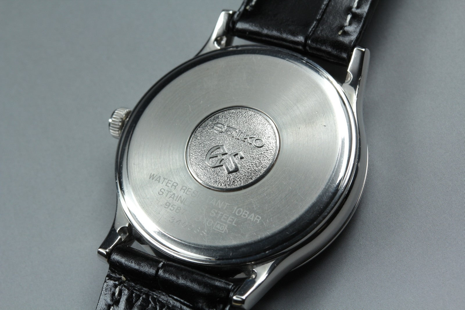 New Batt Vintage SEIKO Grand Seiko 9587-7010 Quartz Silver Men's Watch 34mm JP
