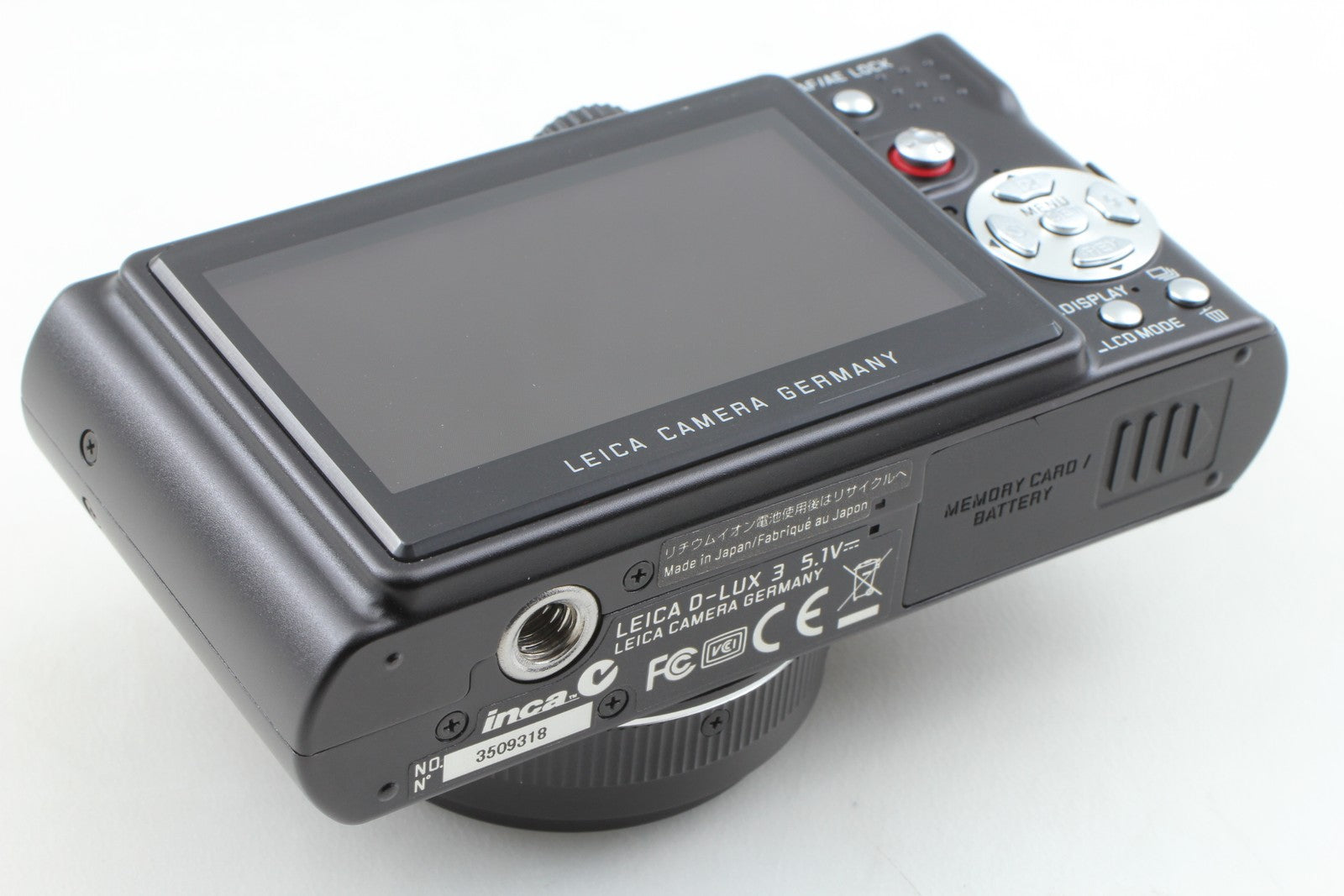 [Top MINT in Box] Leica D-LUX 3 10.0 MP Black Digital Compact Camera From JAPAN