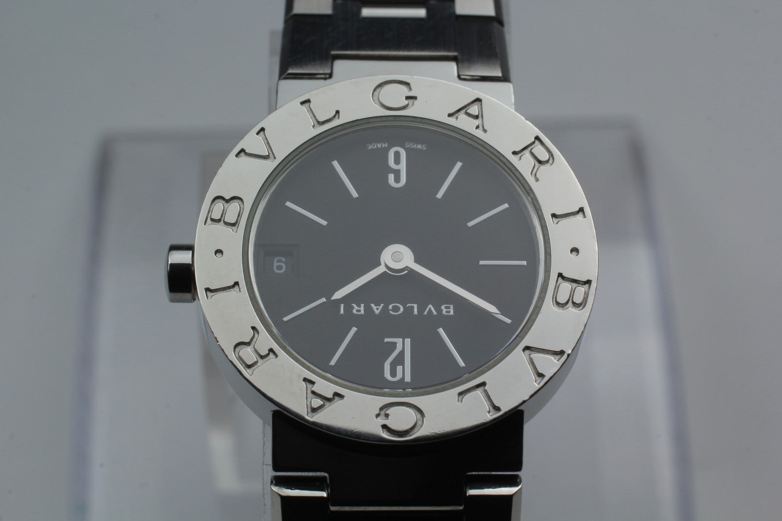 [Exc+5 Box] BVLGARI BVLGARI BVLGARI BB23SS Black Silver 23mm Women's Qz Watch