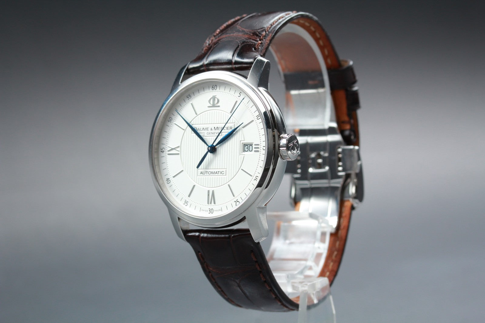 Baume & Mercier Classima 65615 White Automatic Date Men’s Watch 39mm JAPAN Box
