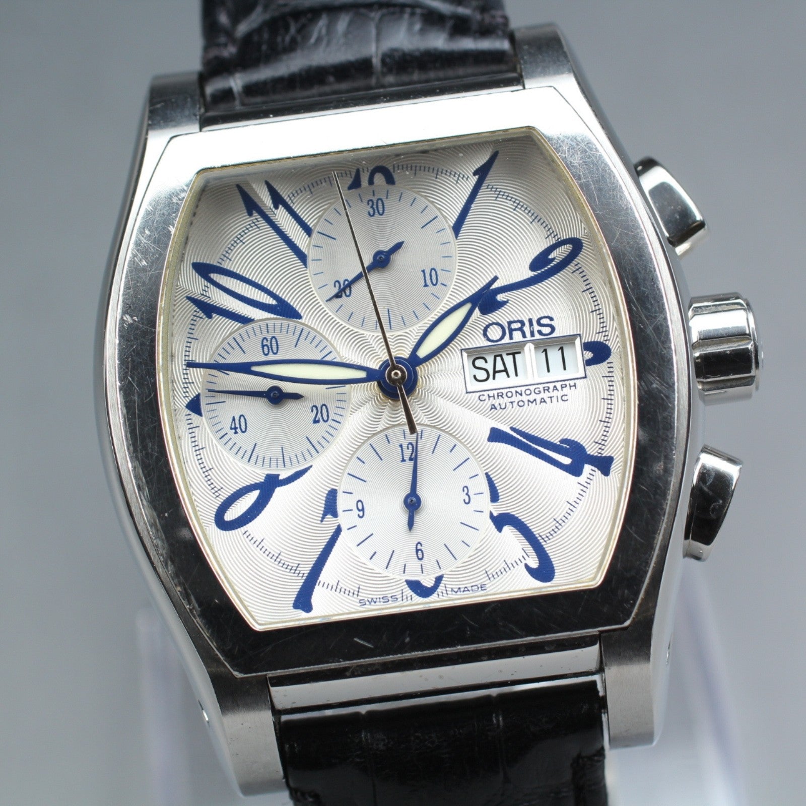 ORIS Miles 7532 Automatic Chronograph Day/Date White Dial Men's Watch 41mm JAPAN