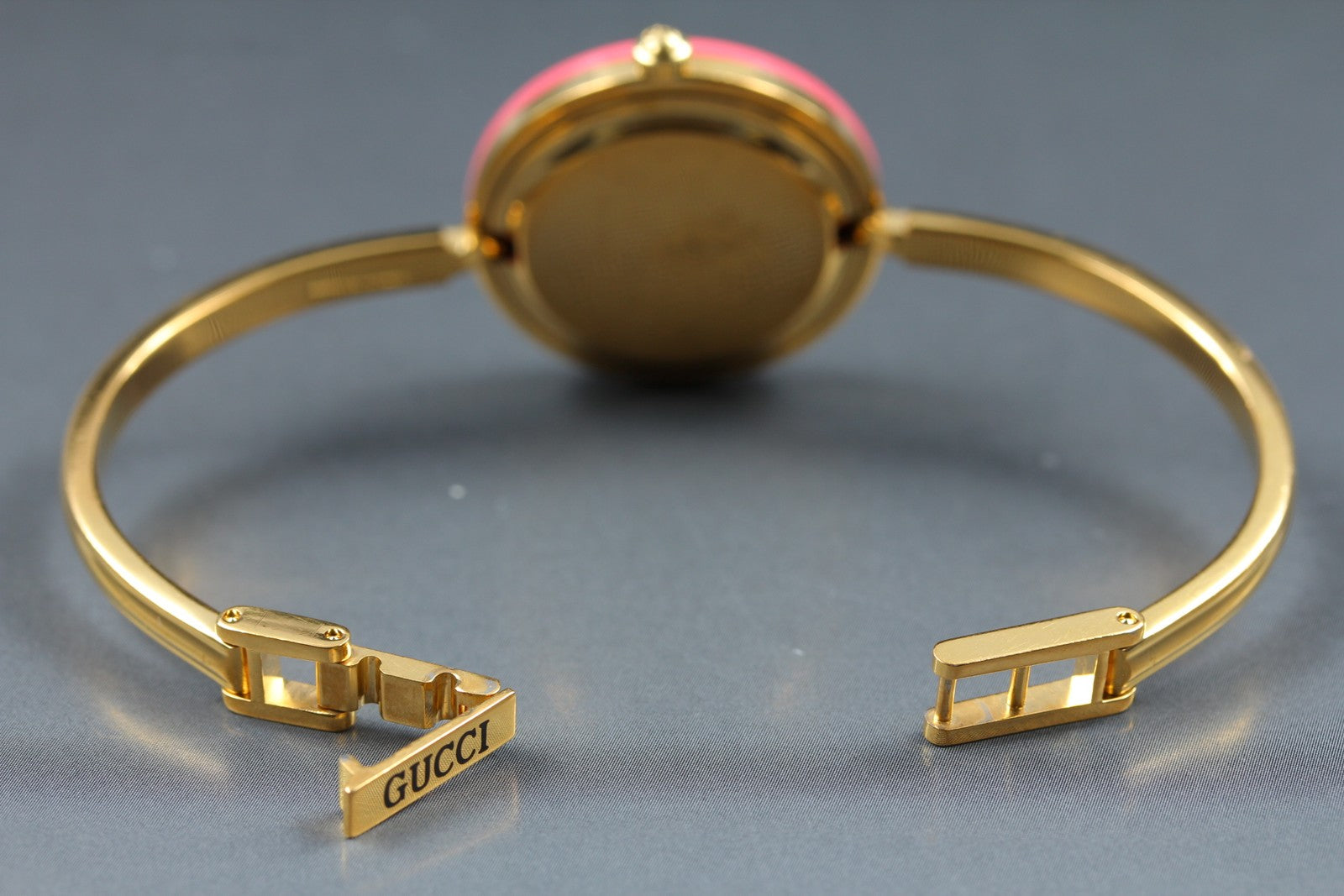 Vintage [S Size] Gucci Change Bezel 11/12.2 Pink Bezel Gold Women's Qz Watch