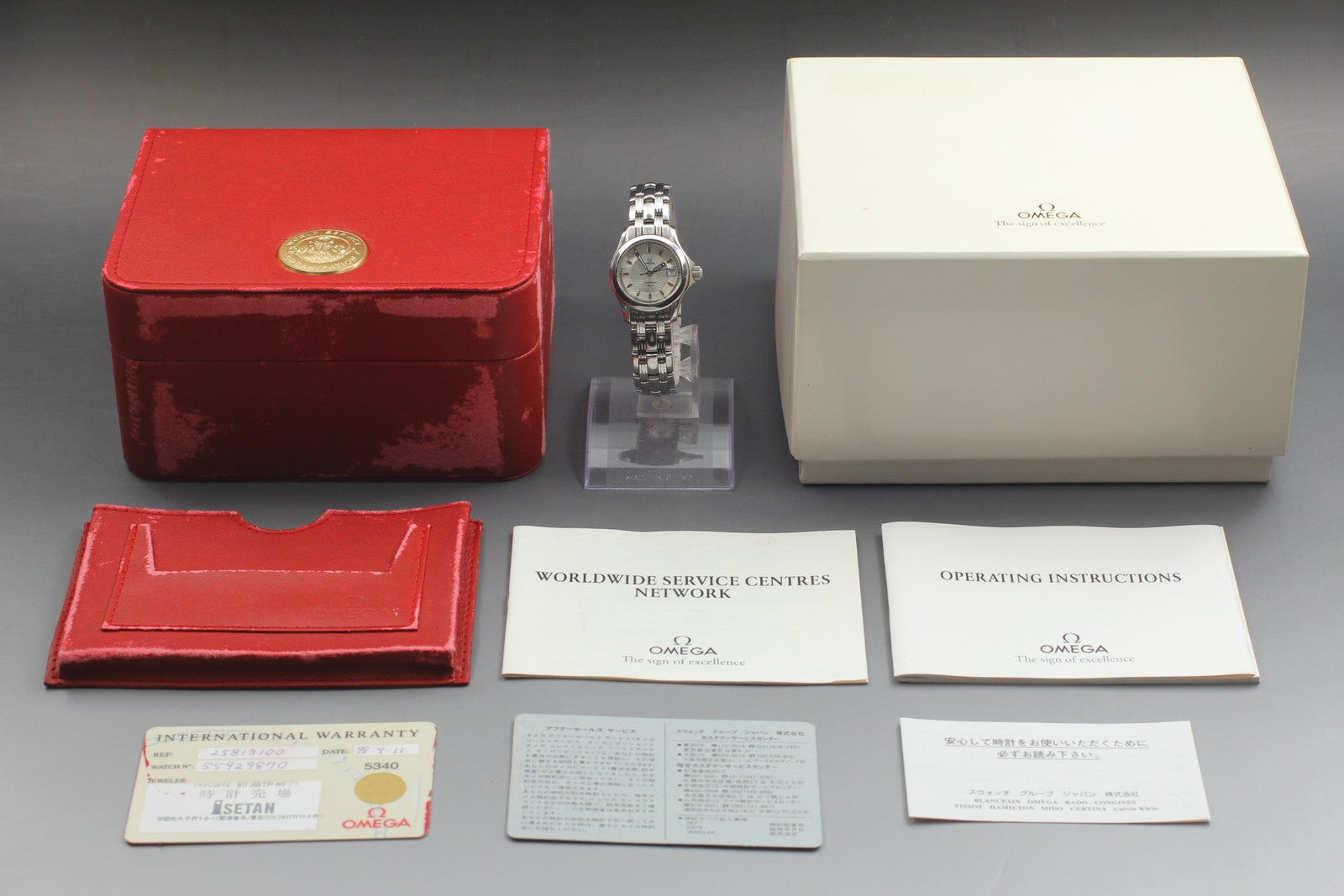 New Batt[Exc+5]Box OMEGA Seamaster 120m Cal.1424 2581.31 Ladies Watch 27mm JAPAN