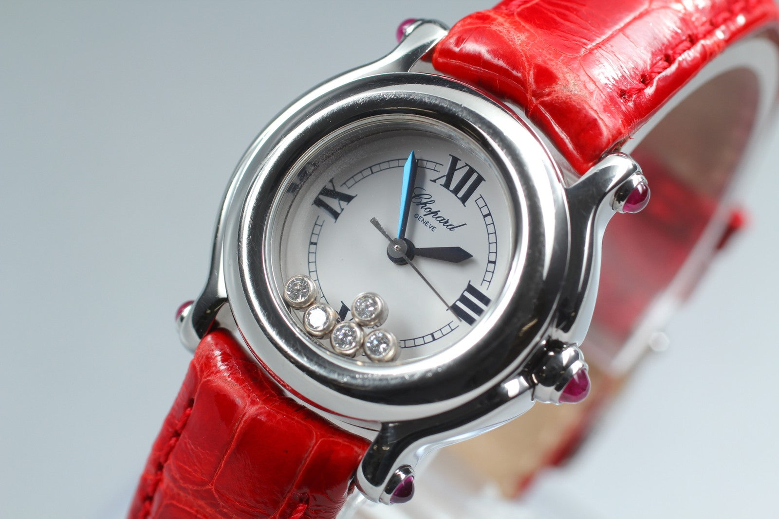 [Exc+5 Box] Chopard Happy Sport 27/8245-21 Red Diamond Quartz Women’s Watch