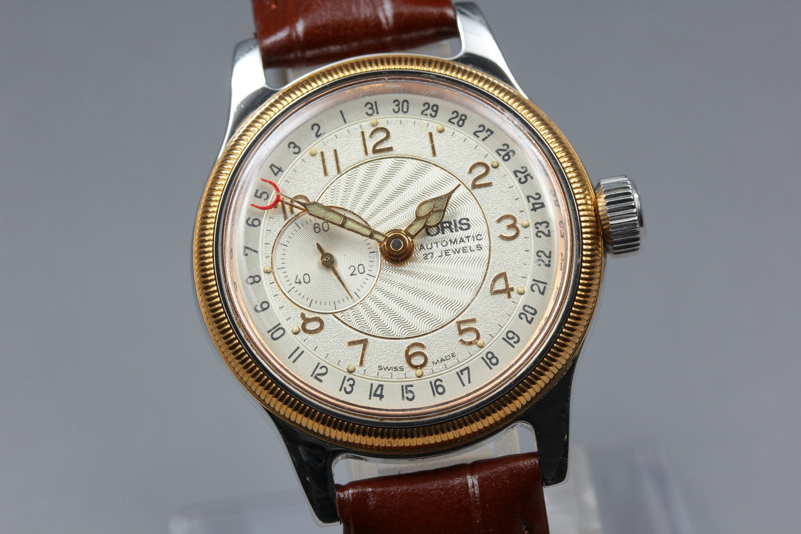 Vintage ORIS Big Crown Pointer Date 7462 Automatic Women's Watch 33mm JAPAN