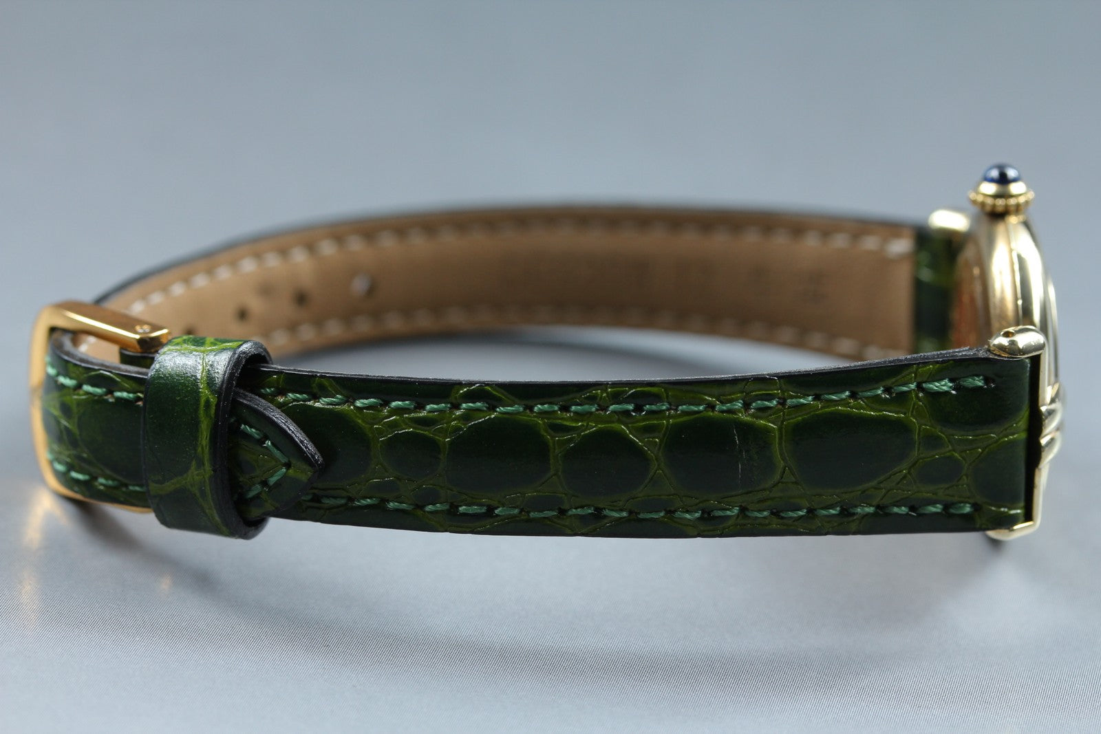 Vintage [Exc+5] Cartier Must Colisee Vermeil 590002 Green Women's Quartz Watch