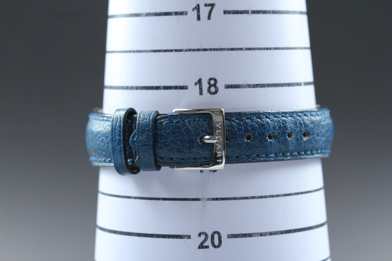 New Batt BVLGARI SOLOTEMPO ST35S Quartz Blue Men's Watch 35mm JAPAN Exc+5*Box