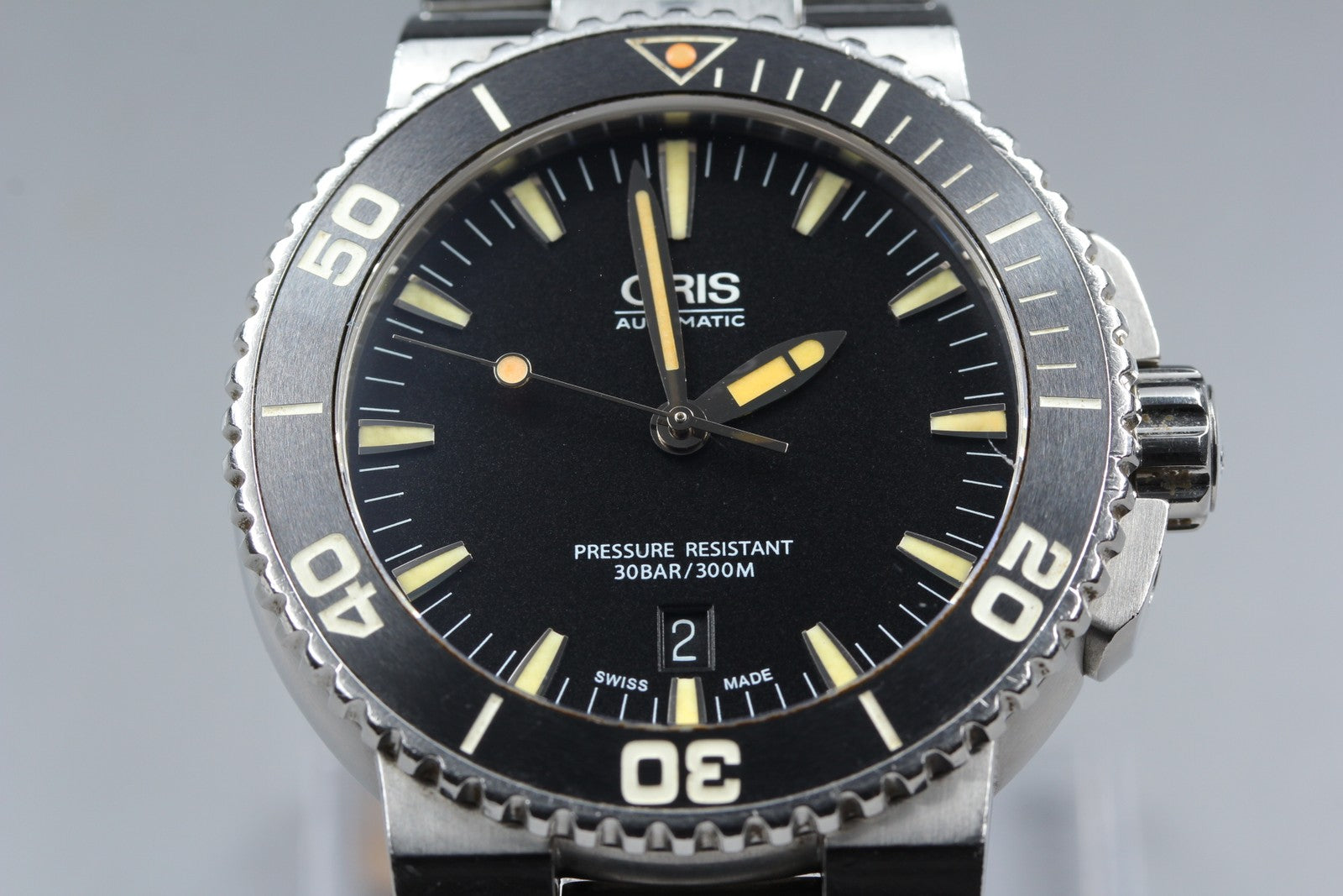 [Exc+5] ORIS Aquis 7653 Date black Dial Automatic Men's Watch 43mm From JAPAN