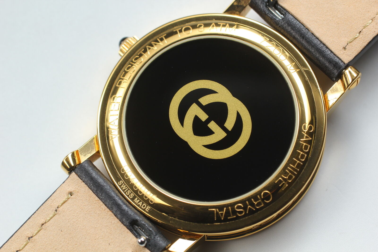New Battery [Exc+5 Box] GUCCI 7200M Gold 34mm Men's Qz Watch Vintage From JAPAN