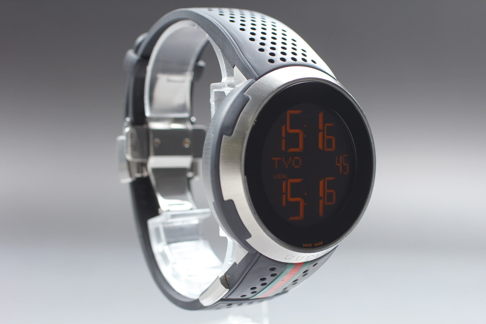 [Near MINT-] GUCCI I-Gucci Sports 114.1 Sherry Line Digital Men's Quartz Watch