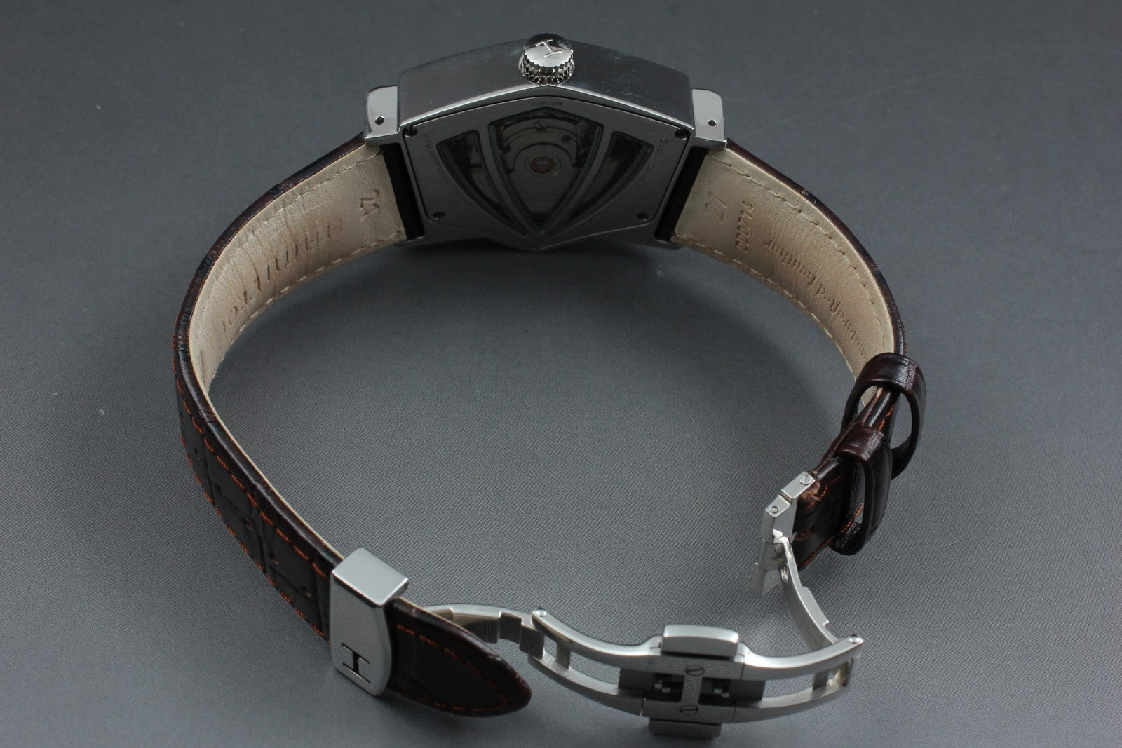 [Near MINT-] HAMILTON Ventura H245150 Automatic 34mm Brown Silver Men's Watch