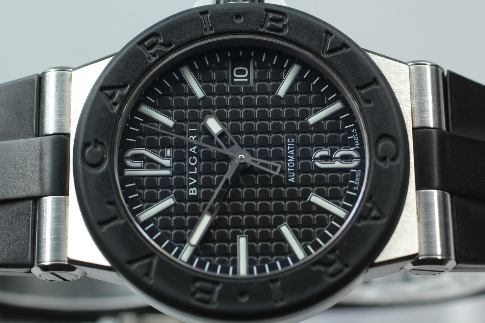 BVLGARI Diagono DG35SV Black Dial Automatic Men's Watch 36mm JAPAN