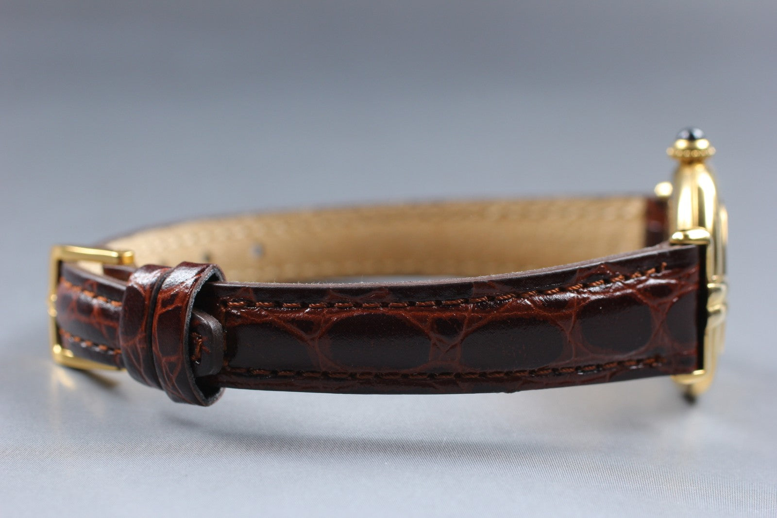 Vintage [Exc+5] Cartier Must Colisee Vermeil 590002 Gold Brown Women's Qz Watch