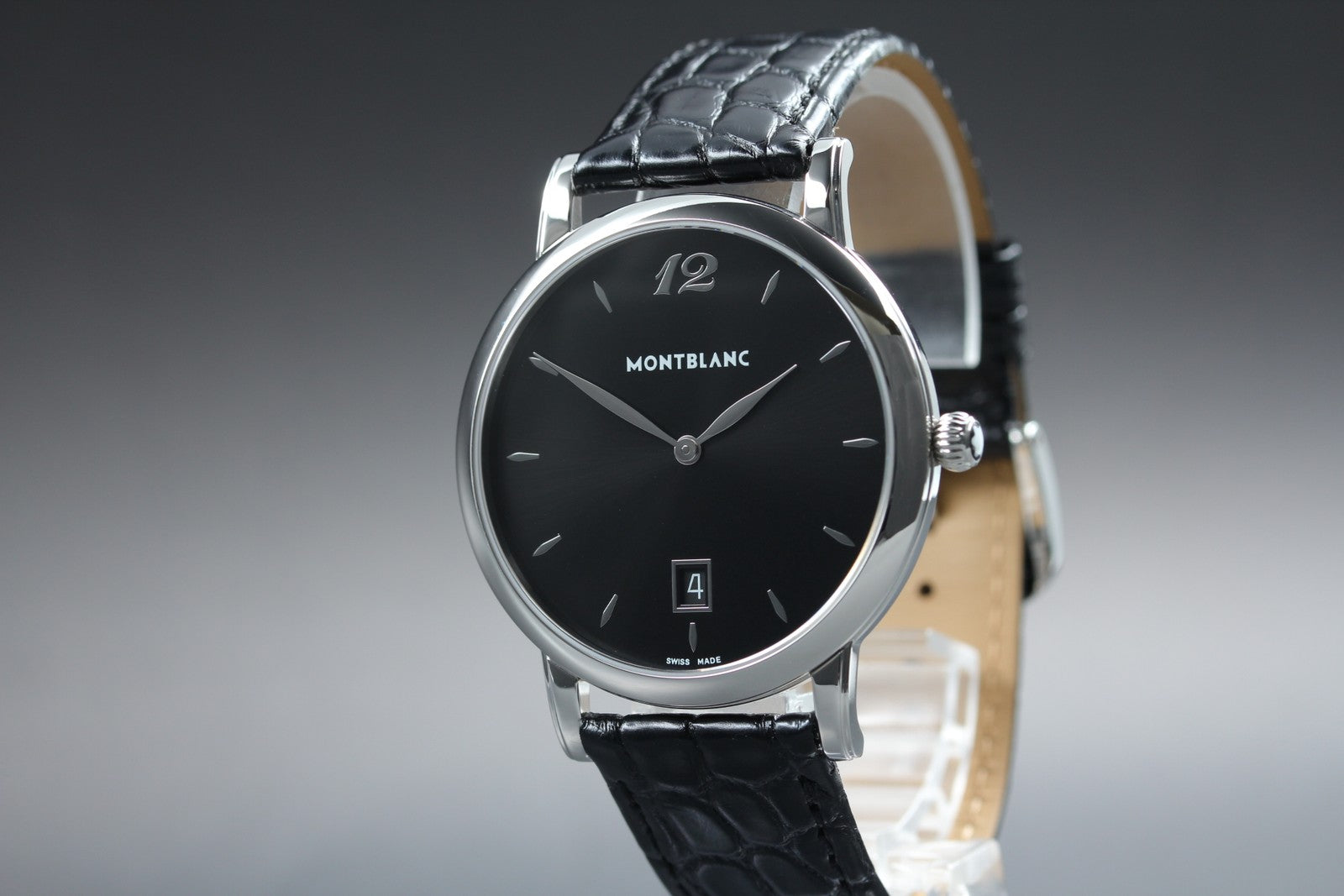 New Batt MONTBLANC Star Classic 7239 Quartz Black Men's Watch 38mm JAPAN Box