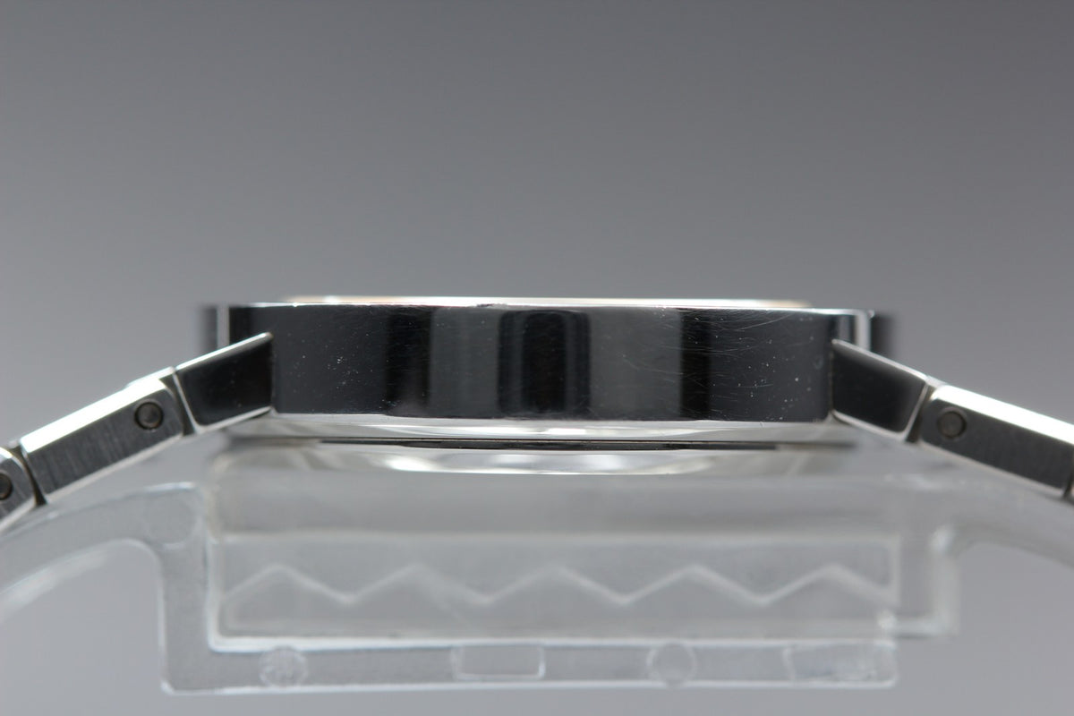 New Batt BVLGARI BB26SS Black Dial Quartz Date Women's Watch  26mm Used JAPAN