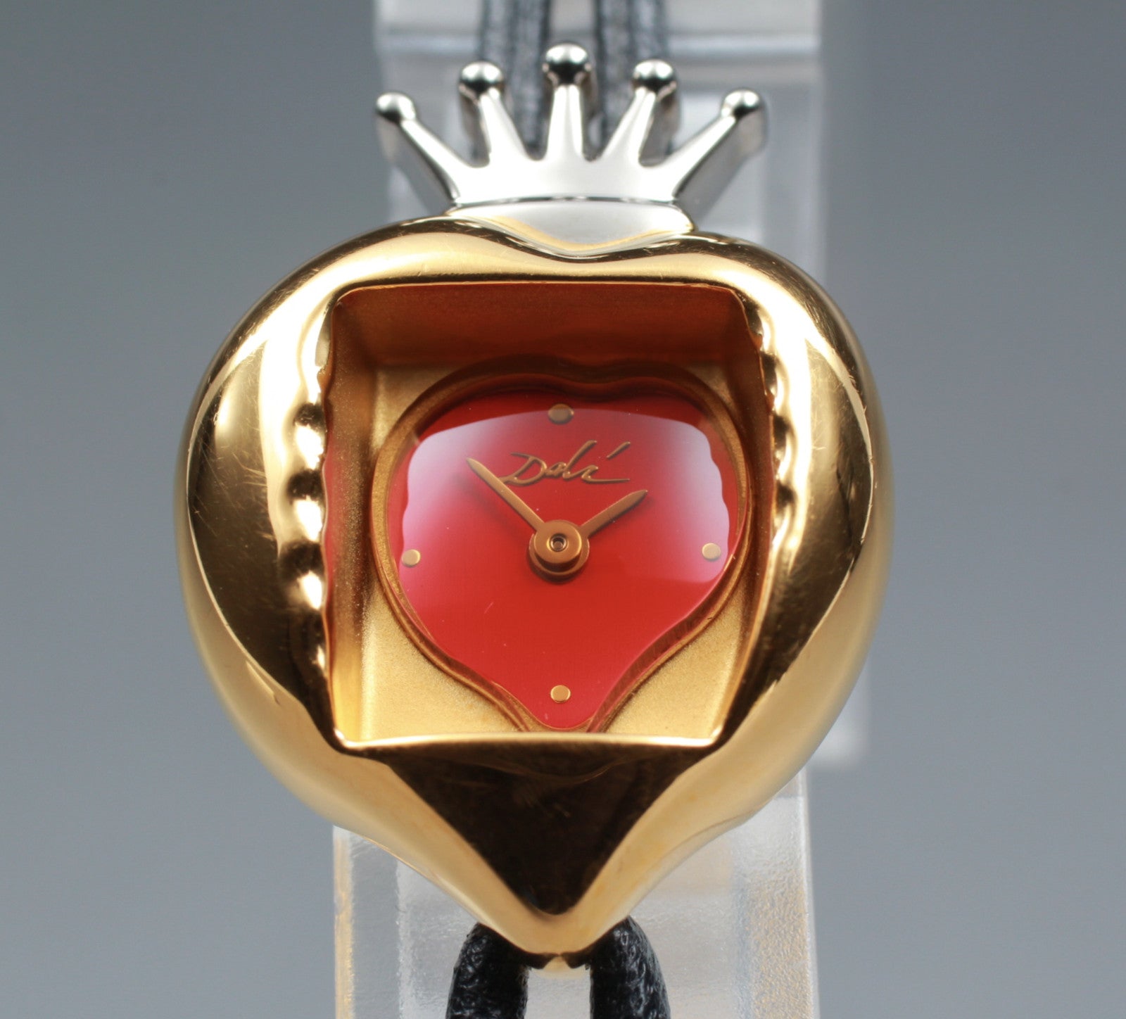 [Exc+5] Salvador Dali Royal Heart 19mm Gold Red Dial Women's Quartz Watch JAPAN