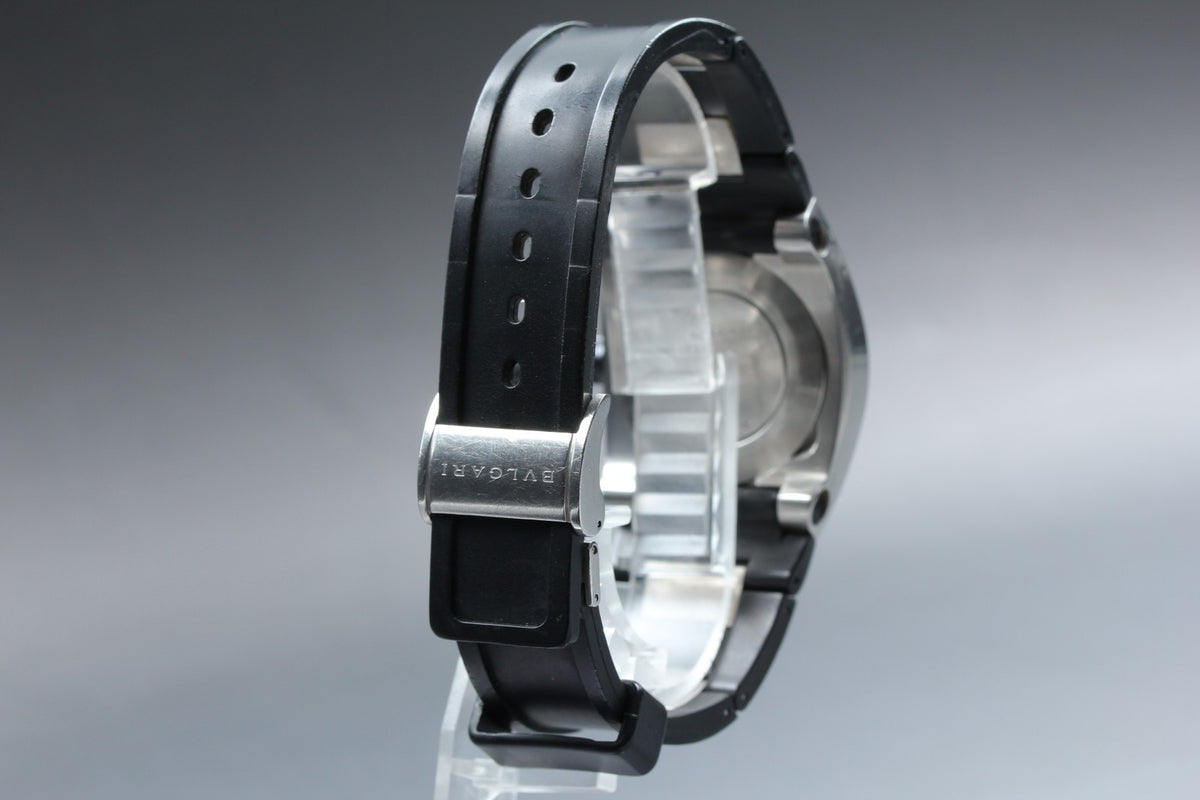 BVLGARI Ergon EG35S Black Dial Automatic Date Men's Watch 35mm JAPAN Exc+5