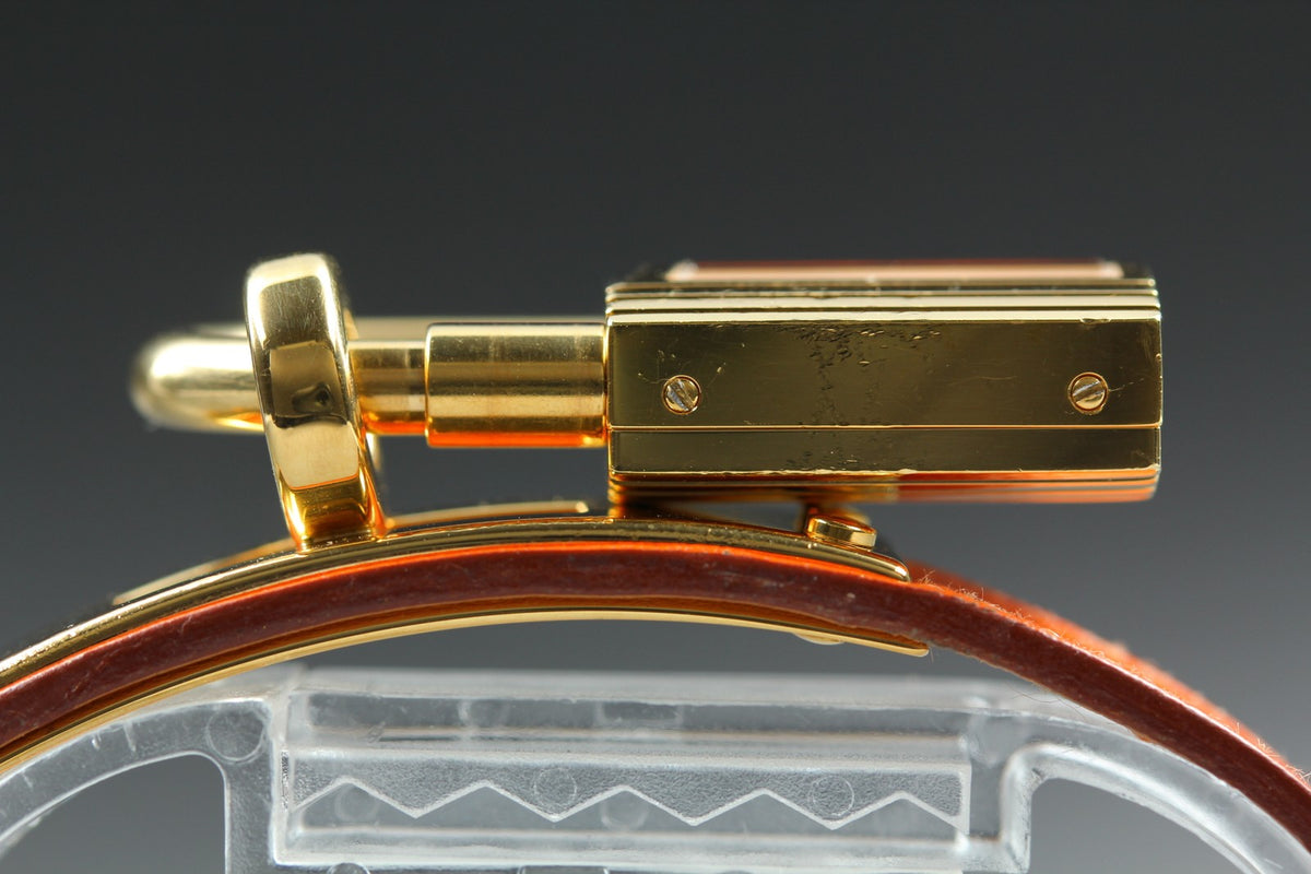 [Overhauled /Box] HERMES Kelly Watch Orange Dial Gold "A" Woman's Watch Quartz