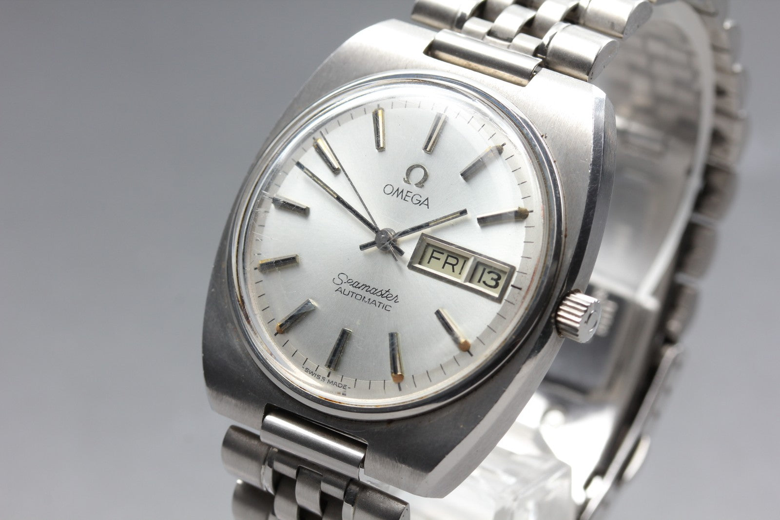 [Exc+5] Vintage OMEGA Seamaster 166.0216 Automatic Silver Men's Watch 35mm JAPAN